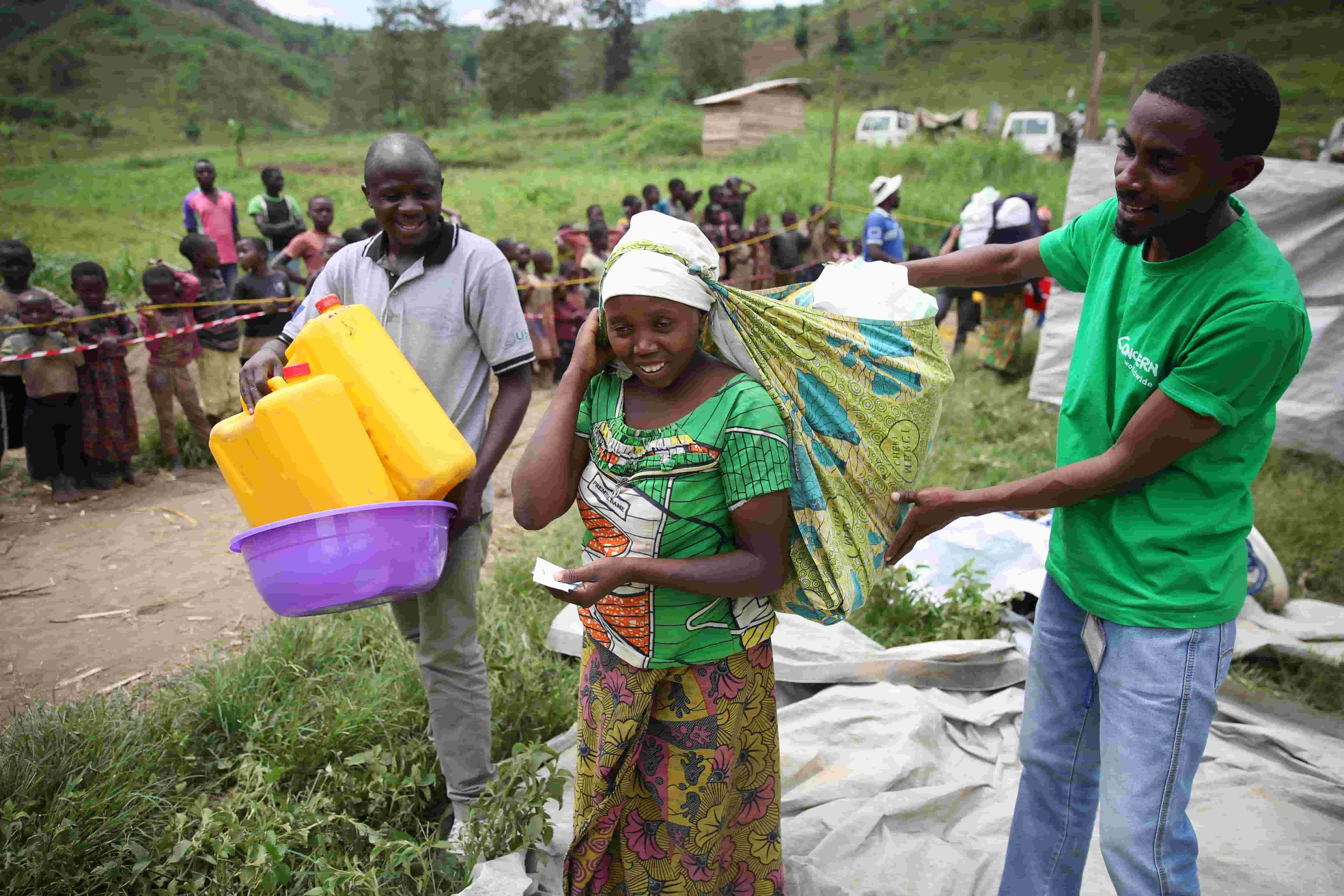 Woman carries sack