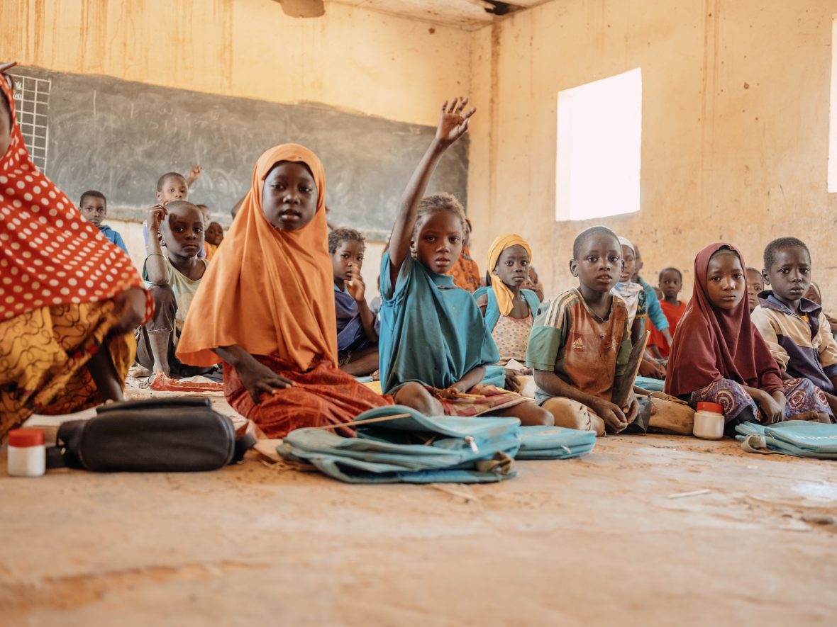 Issoufou and his classmates in the village of Toungaïlli, Niger.