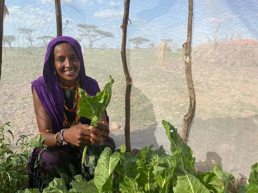 Woman in kitchen garden