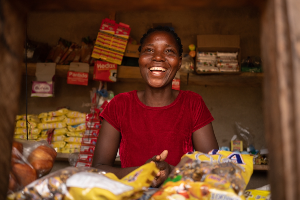 Graduation participant Eliza in her shop in Nsanje, Malawi. (Photo: Chris Gagnon/Concern Worldwide)