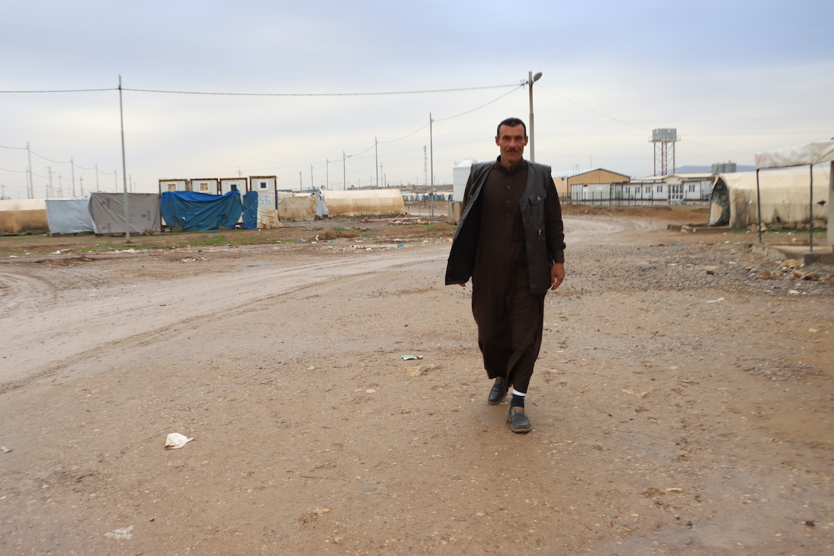 Hussein* (42) is a driver. There are eight in his family. "We live in terrible conditions in this site. We need fuel." (Photo: Kareem Botane/Concern Worldwide)