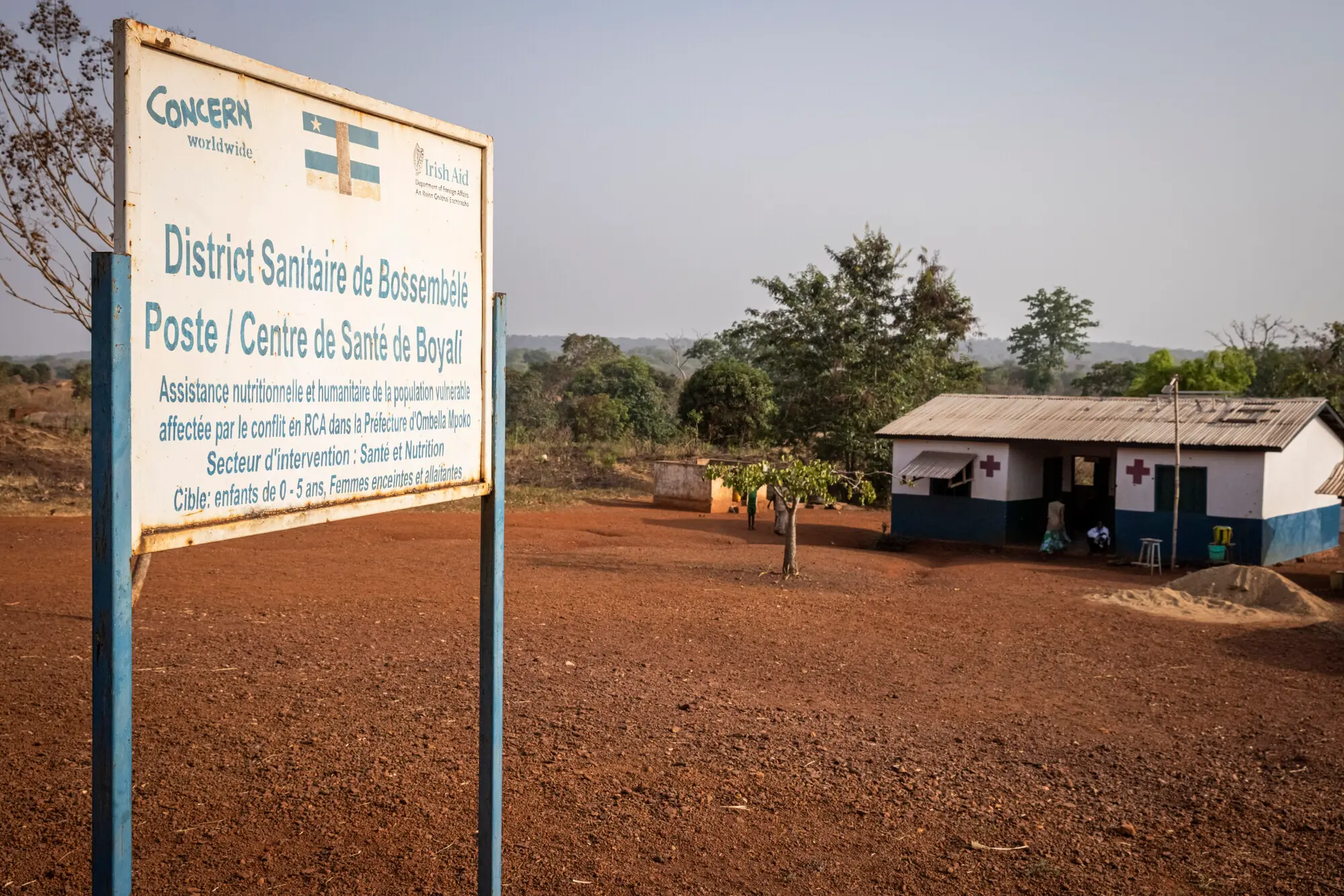 Sign next to health center