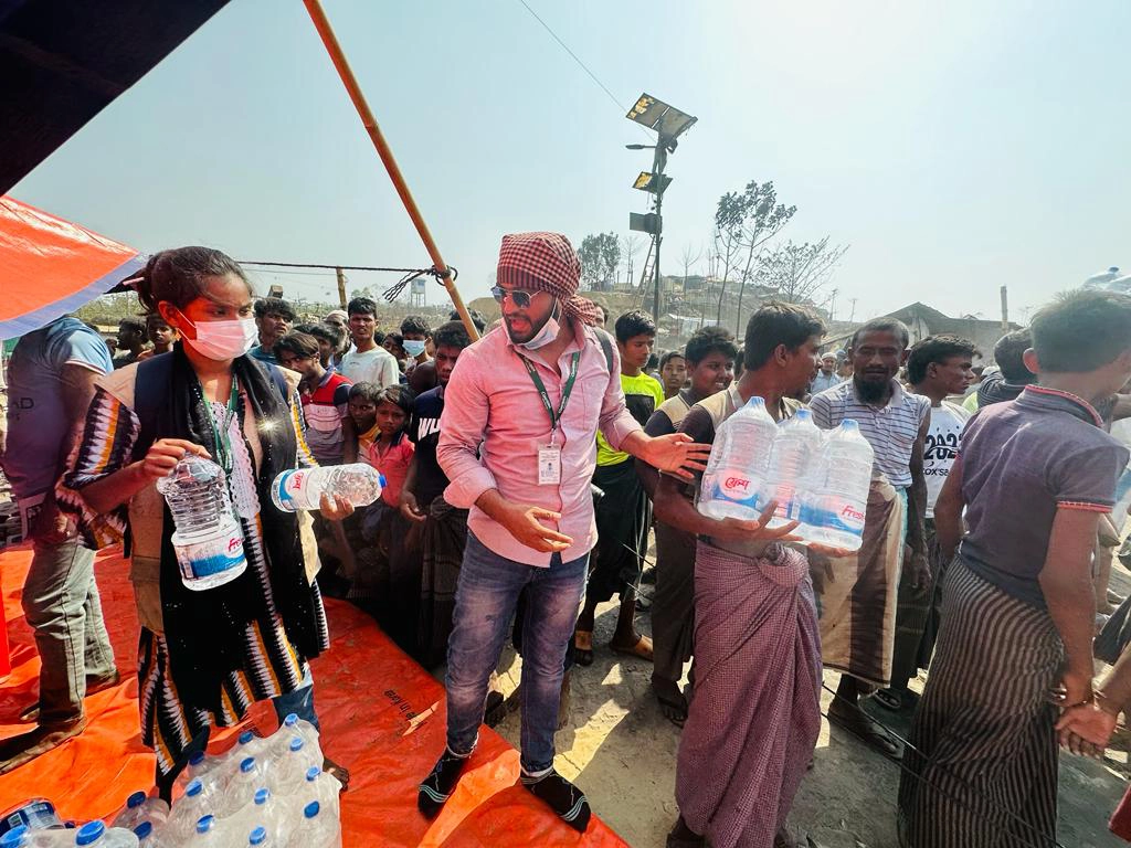 Concern Response team working on the ground at Rohingya Refugee Camp 11 following a major fire in March, 2023. (Photo: Concern Worldwide)