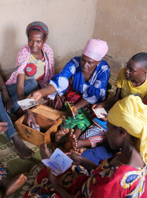 Anonciata with fellow members of the Muchongi Savings and Loan Group in Gisagara. (Photo: Eugene Ikua / Concern Worldwide)