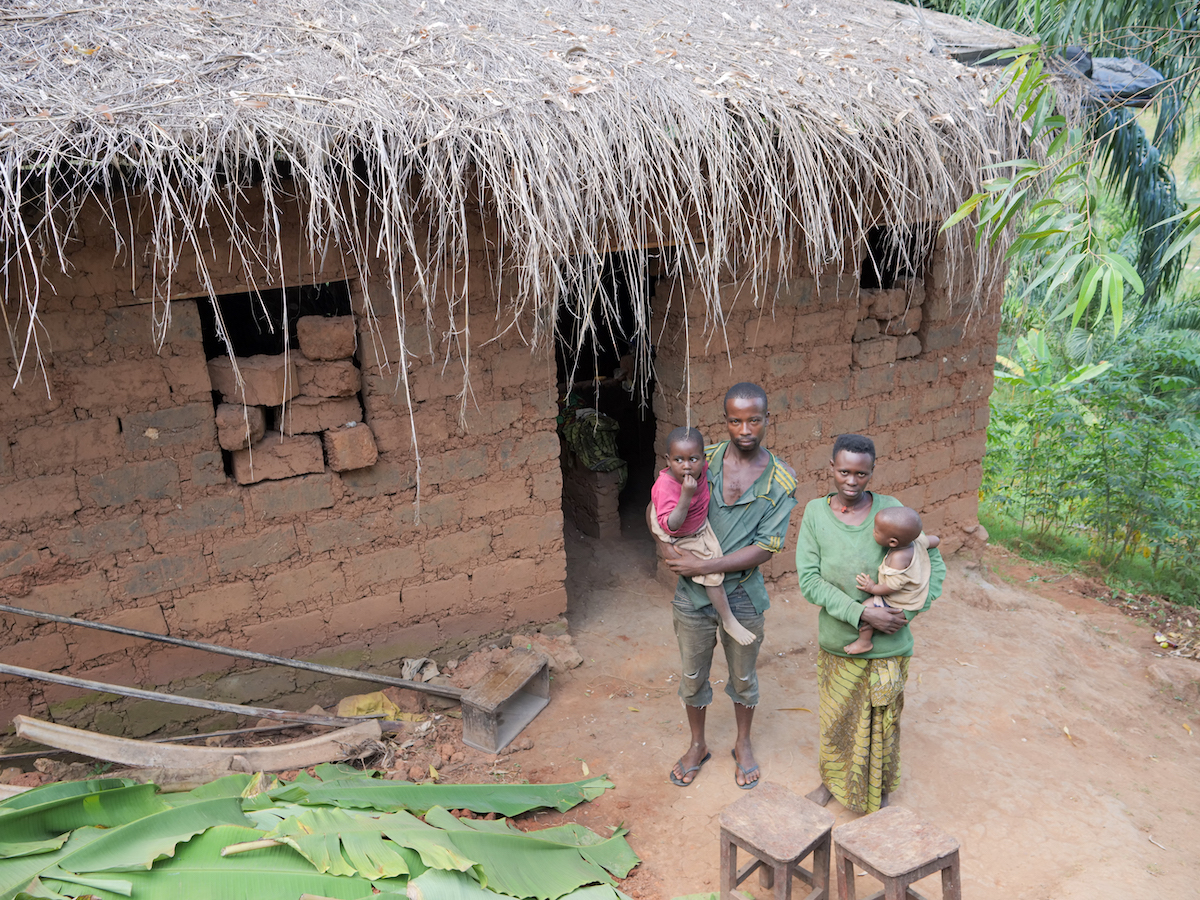 Donatien Harerimana (28) and Godelieve Nsengiyumva (23) have two children - three-year-old daughter Ciella and eight-month-old son Innocent. Both children have been malnourished. Donatien is building a family house on land that he bought when he was younger in Muramba, Bubanza. (Photo: Eugene Ikua/Concern Worldwide)