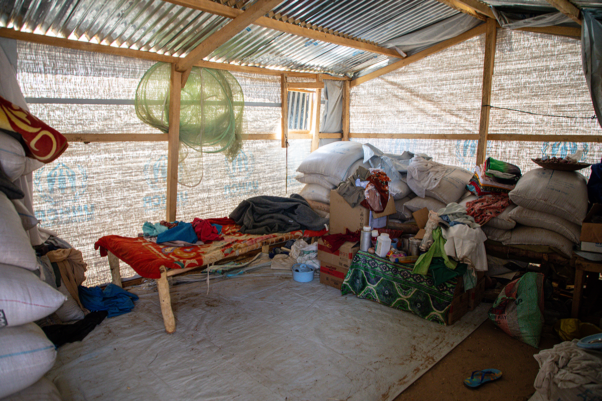 Inside Nayla*'s home in eastern Chad. (Photo: Eugene Ikua/Concern Worldwide)