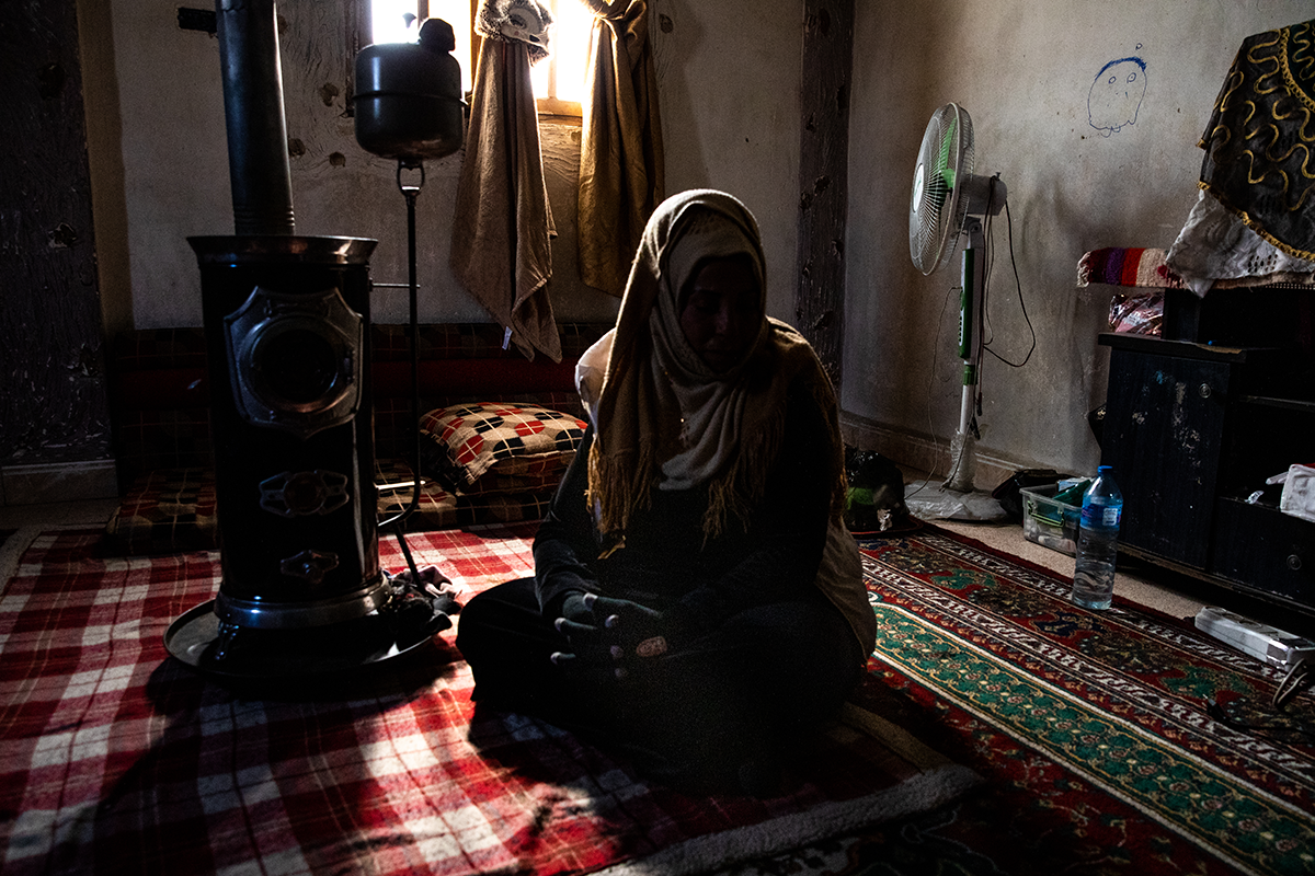 Inside the home of a displaced family in northern Syria.