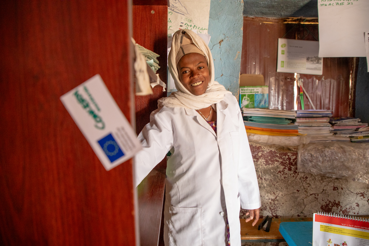 Taimy Belay is a health extension worker specialising in nutrition and healthcare initiatives for mothers and children at Liware Health Post in Beyeda, Amhara. (Photo: Eugene Ikua/Concern Worldwide)