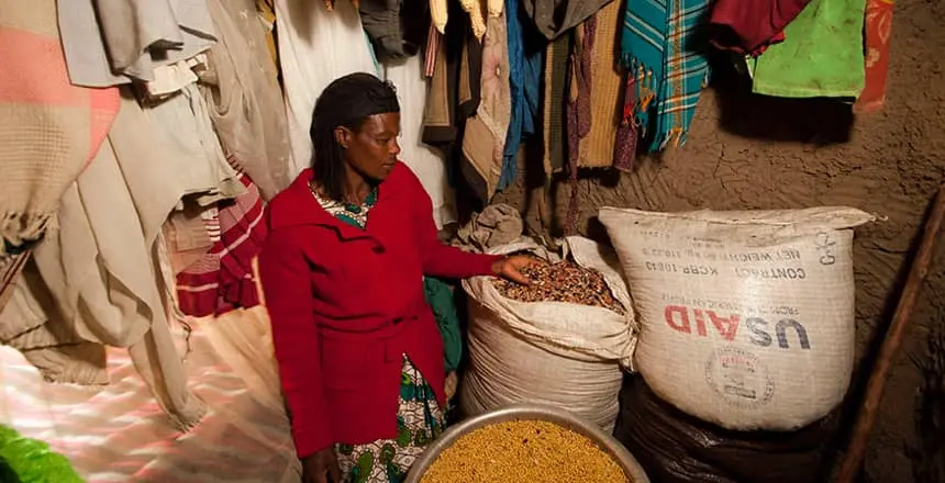 Genevieve Manishimwe's husband was killed in the genocide. Thanks to Concern & USAID she is now able to support her four children