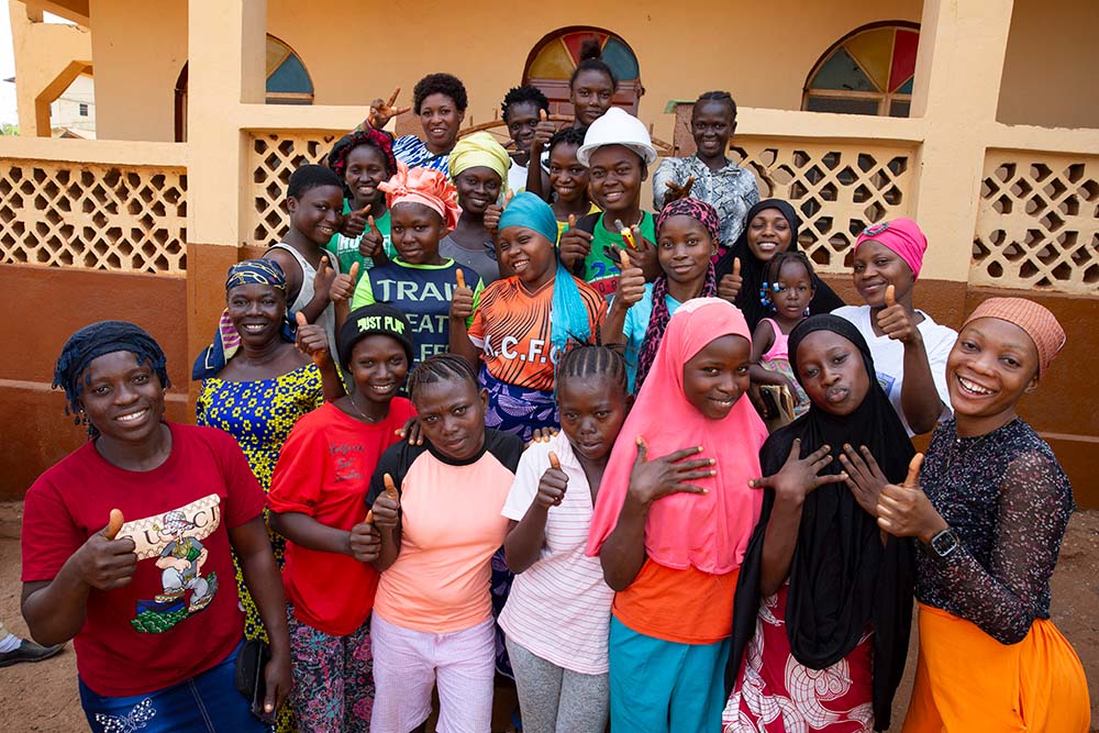 A group of young women in Sierra Leone