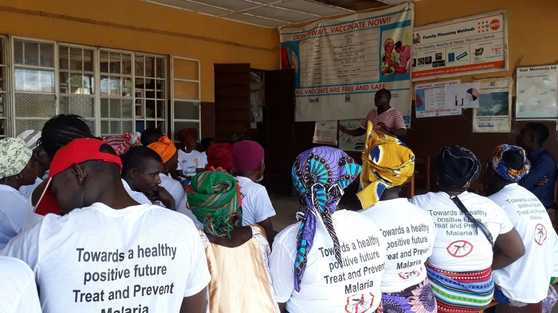 TThe District Health Management team in Mabum trains with a group of traditional healers and influential women.