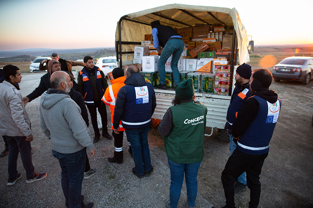 Emergency supplies being delivered after the 2023 earthquake in Turkey