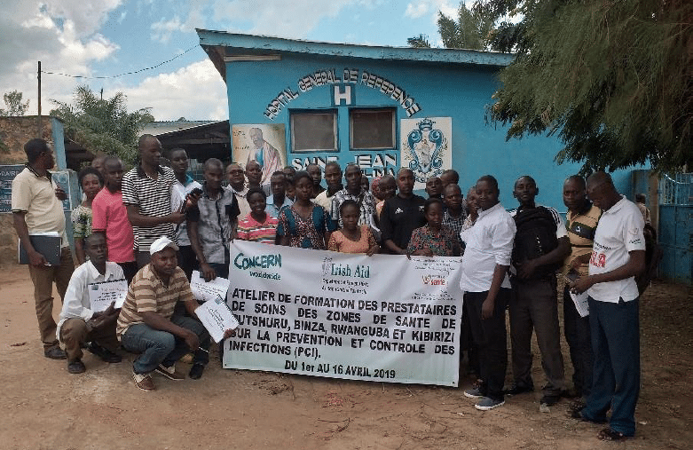 Newly-trained Ebola care providers at Nyamilima, DRC