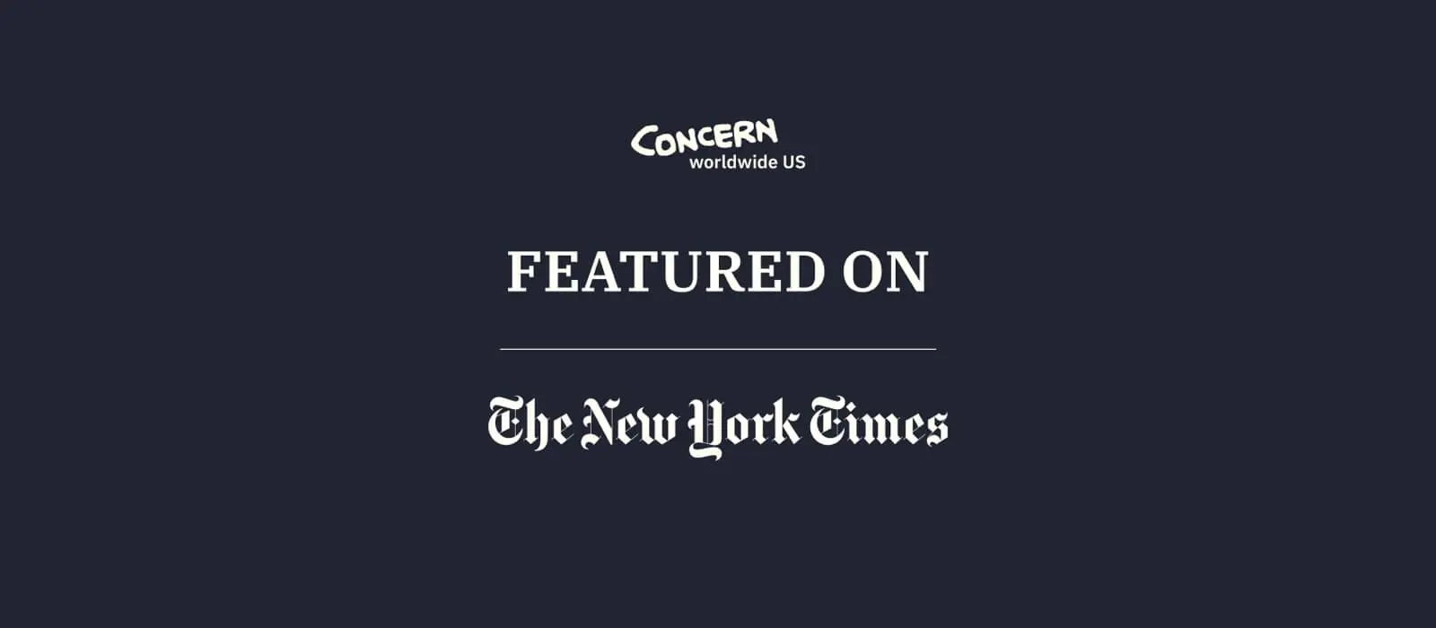 Concern worldwide featured in the New York times