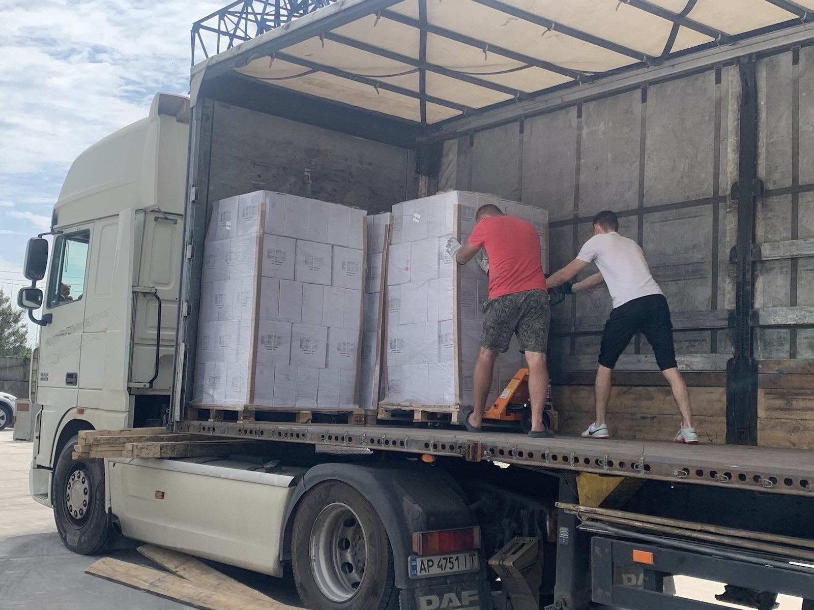 Supplies in truck being delivered to Concern sites.