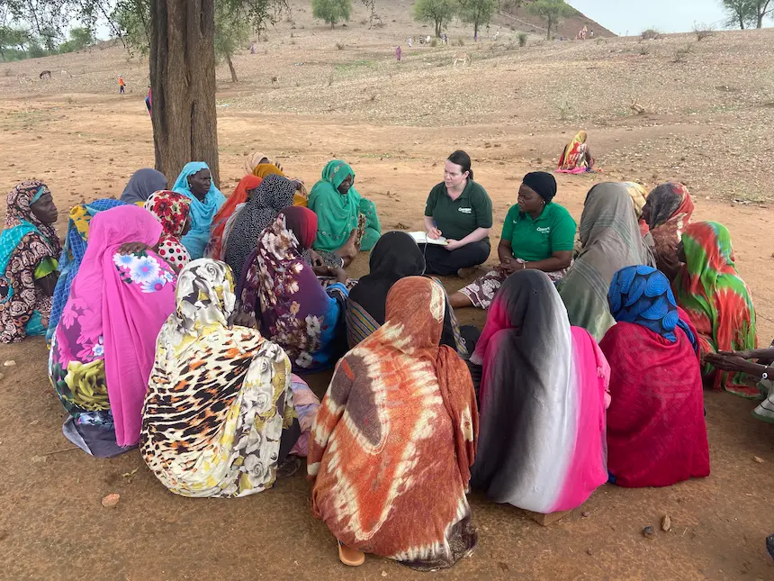 Concern workers interviewing Sudanese refugees in Chad