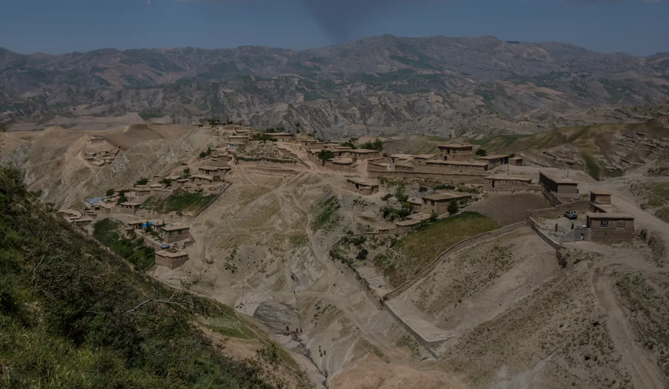 Aerial view of the landscape in Afghanistan